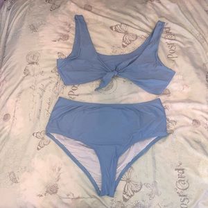 Vacay ready? 🏝 Blue High-Wasted Bikini
